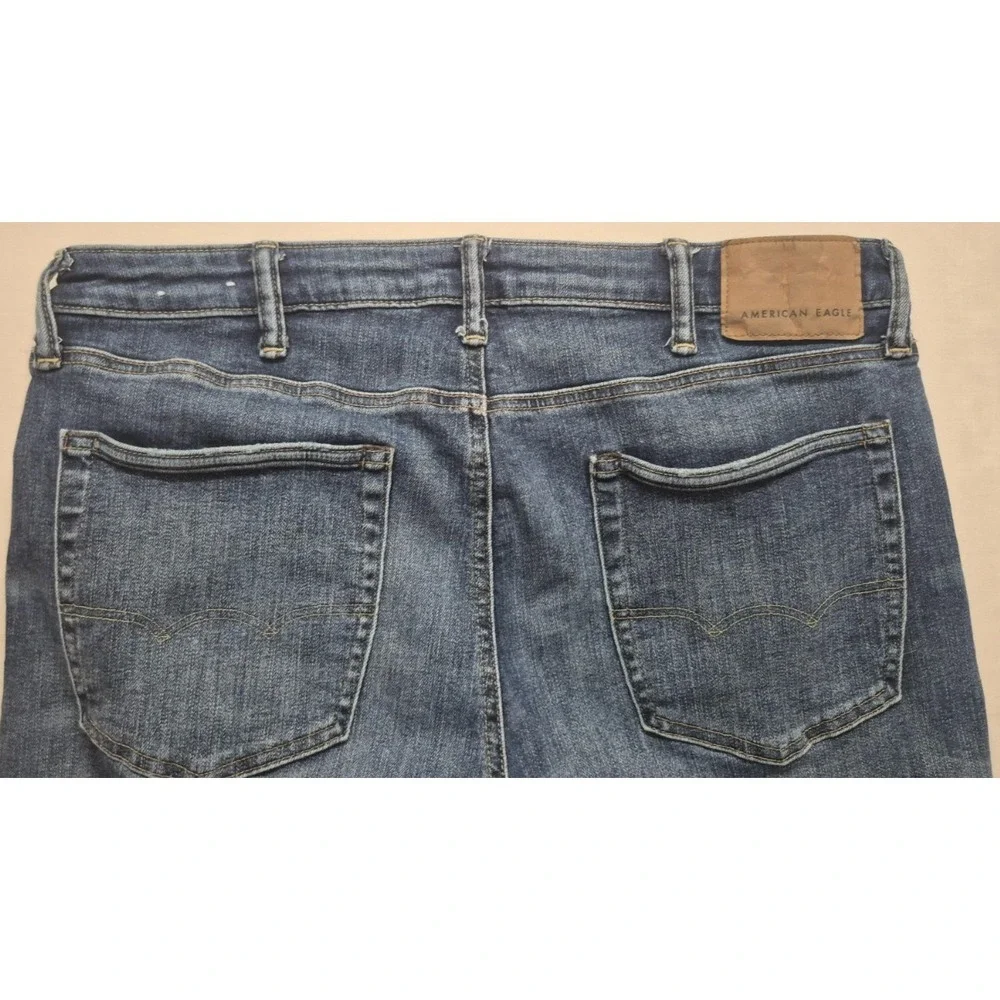American Eagle AirFlex men's slim straight denim blue jeans‎ 38x32 dark wash